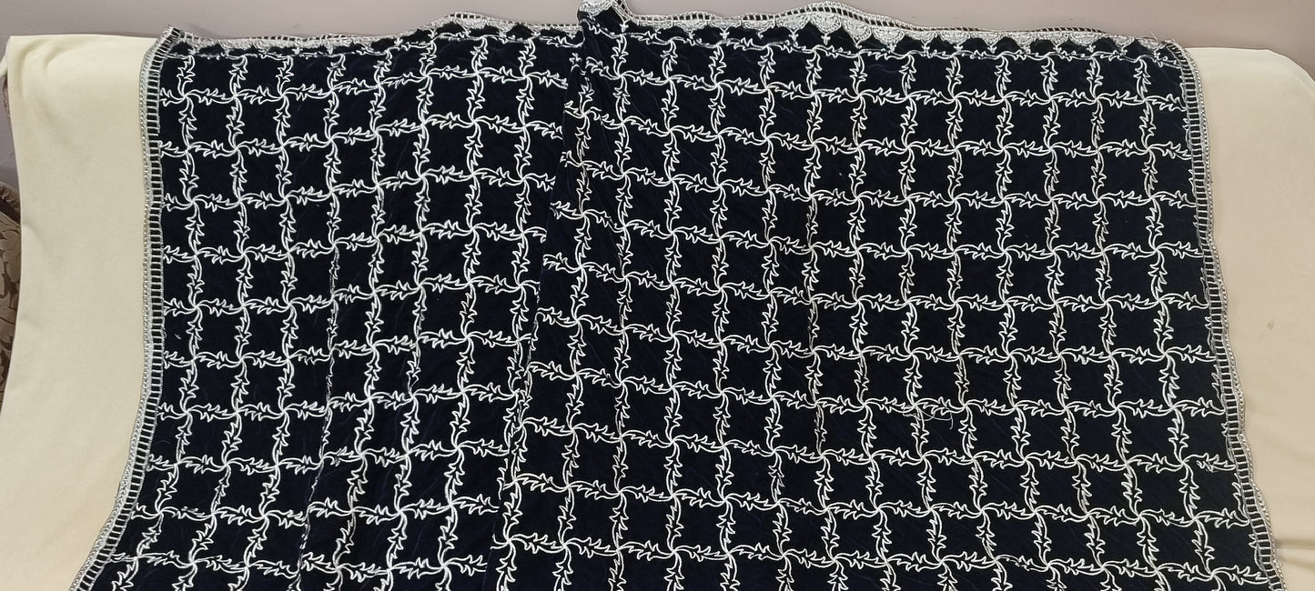 Velvet Shawal Black Embroided