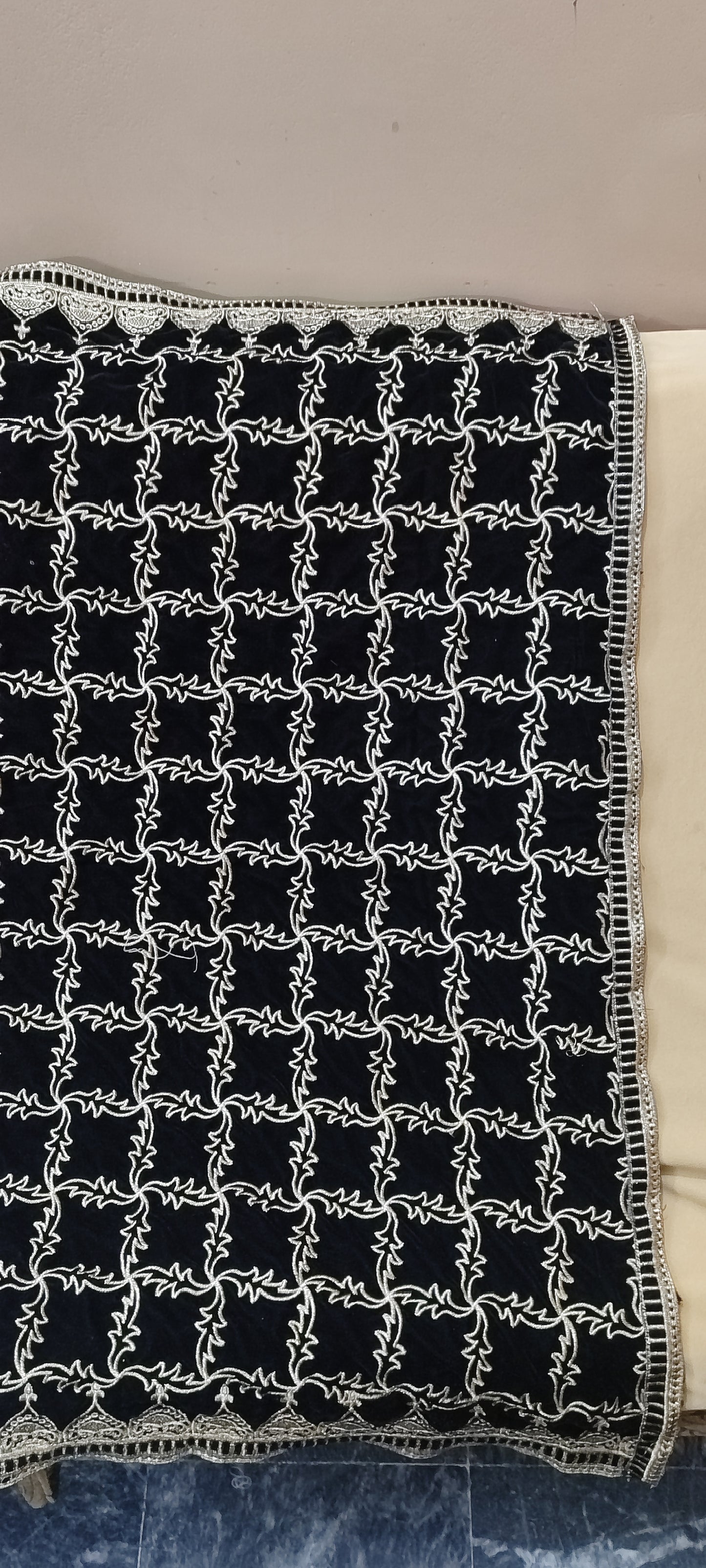 Velvet Shawal Black Embroided