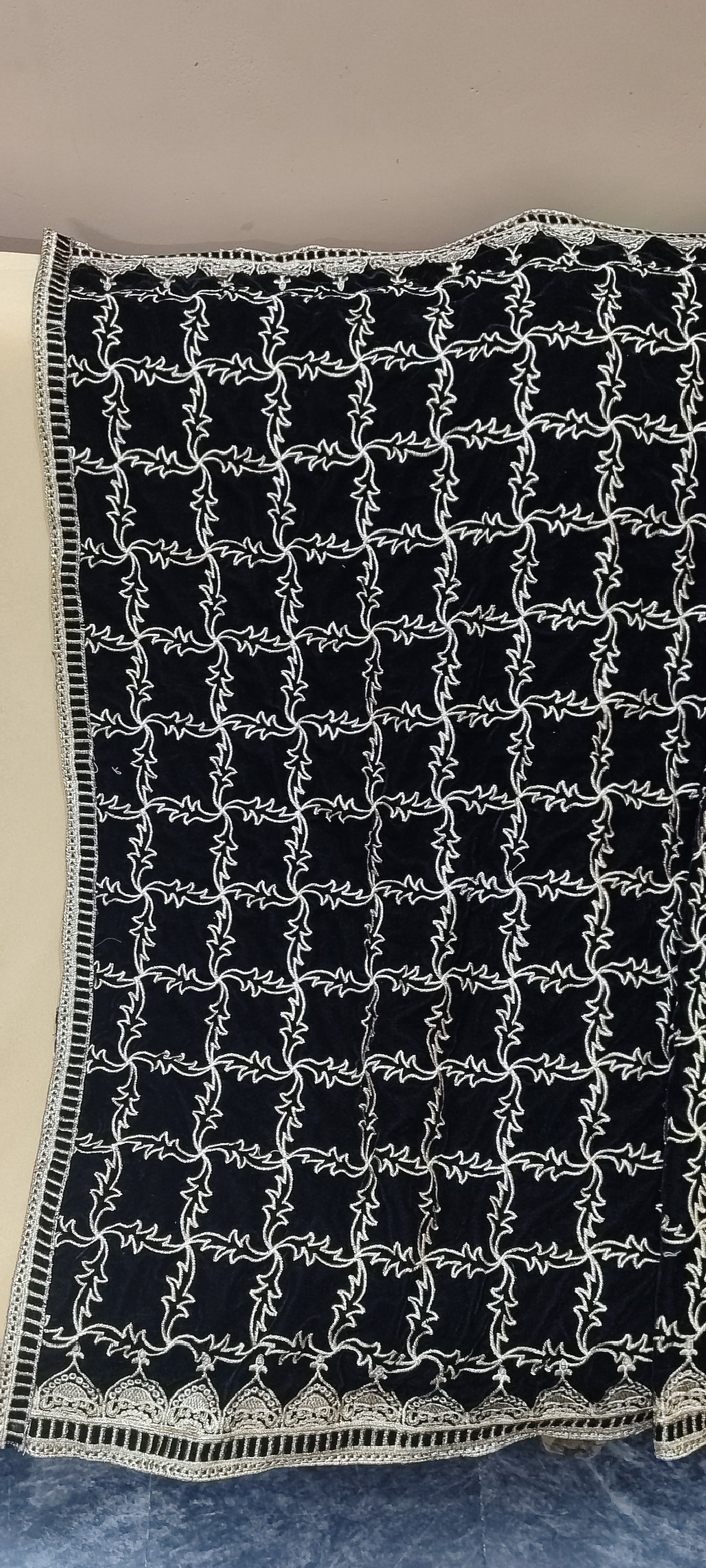 Velvet Shawal Black Embroided