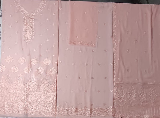Embroidered Pink Suit - KZ02